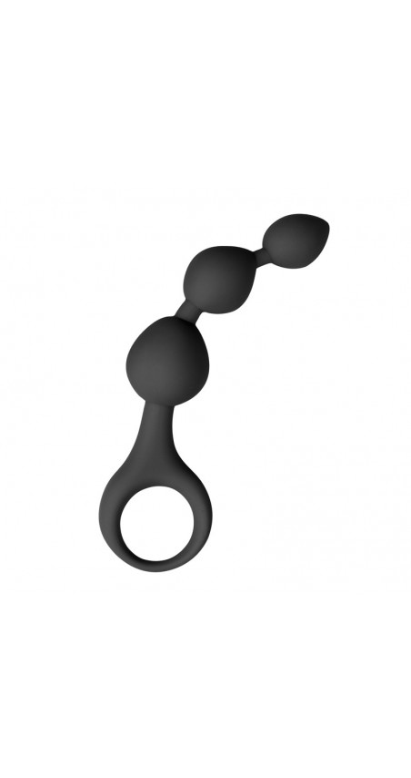 Black Silicone Anal Bead Dildo