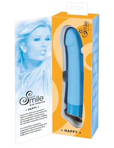 Smile Happy Dildo Vibrator - Blå