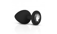 Silikone Butt Plug Sæt Med Diamant - Sort