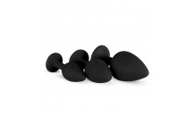 Silikone Butt Plug Sæt Med Diamant - Sort