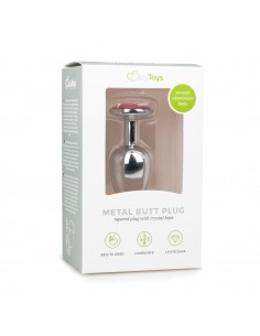 Metal Butt Plug - Med Lyserød Diamant 2