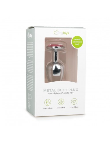 Metal Butt Plug - Med Lyserød Diamant