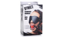 STRICT- Kinky Justerbar Maske Sele + Gagball