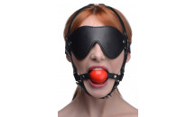 STRICT- Kinky Justerbar Maske Sele + Gagball