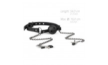 Easytoys - Læder Gagball Med Klemmer - Sort