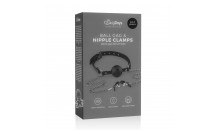 Easytoys - Læder Gagball Med Klemmer - Sort