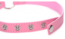 Kinky Kitty  - Læder Halsbånd - Lyserød