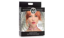 Kinky Kitty  - Læder Halsbånd - Lyserød