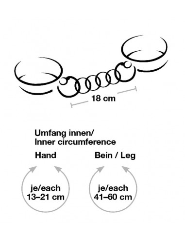 Bad Kitty - Hånd & Lår Lænker - Rød/Guld