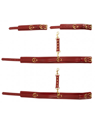 Bad Kitty - Hånd & Lår Lænker - Rød/Guld