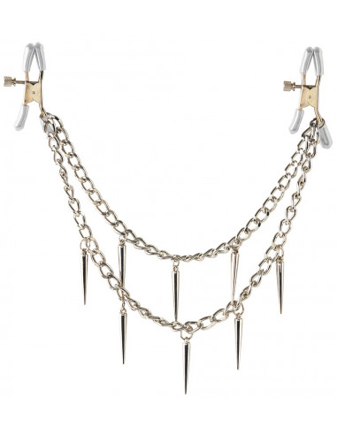 FETISH - Rock Hard Nippel Kæde - Sølv