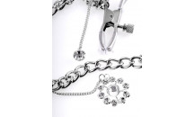 FETISH - Krystal Nippel Kæde - Sølv