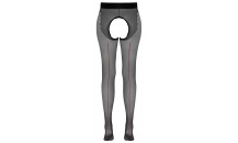 Skridt Løse Tights - Med Flot Rød Søm Bagpå - Sort/Rød