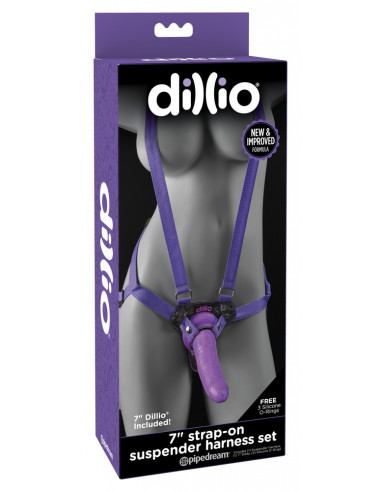 DILLIO - Strap-on Suspender Harness - 7" - Lilla