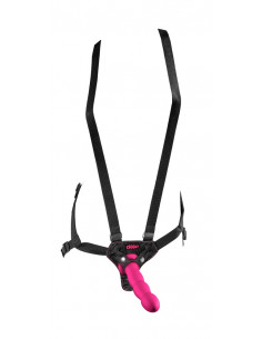 DILLIO - Strap-on Suspender Harness - 6" - Sort/Pink 2