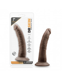 Dr. Skin - Realistisk Dildo Med Sugekop  7'' - Chocolate