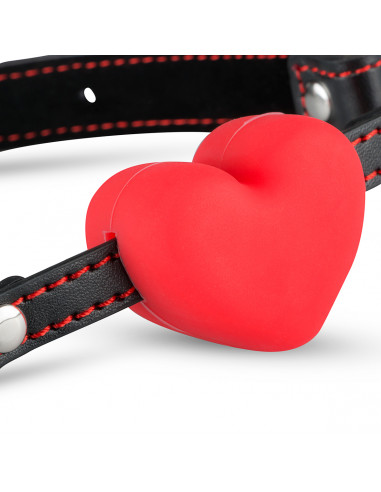 Whipped - Hjerte Gagball - Læder/Silikone