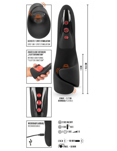 REBEL - Men's Gear -  F-punkt Massager - Sort