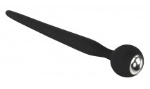 PENISPLUG - Silikone Dilator Med Perle - Sort