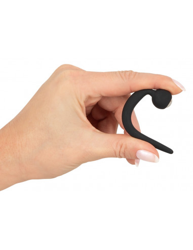 PENISPLUG - Silikone Dilator Med Perle - Sort