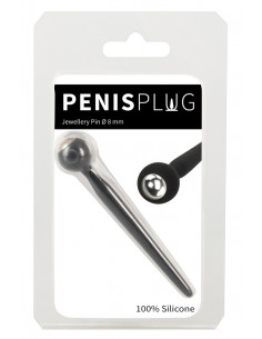 PENISPLUG - Silikone Dilator Med Perle - Sort