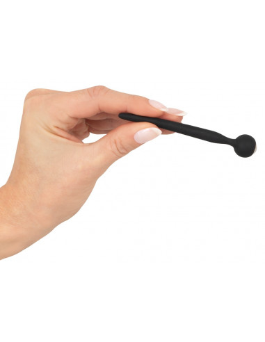 PENISPLUG - Silikone Dilator Med Perle - Sort