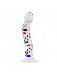 Glass Dildo No. 3 - Blå/Rød