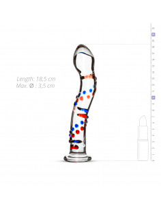 Glass Dildo No. 3 - Blå/Rød 2
