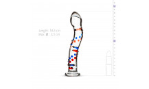 Glass Dildo No. 3 - Blå/Rød