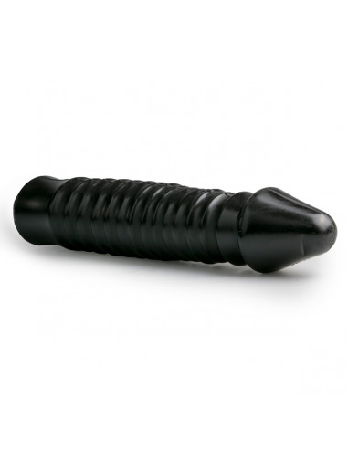 All Black - XXL Dildo -  Ribbet Skaft - 26 Cm -...