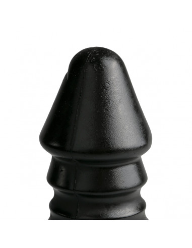 All Black - XXL Dildo -  Ribbet Skaft - 26 Cm -...