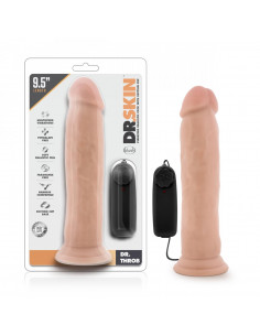 Dr. Skin -  Vibrator Dildo Med Sugekop 9,5" - Vanilla