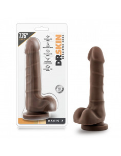 Dr. Skin - Realistisk dildo med sugekop 7,75'' - Chokolade