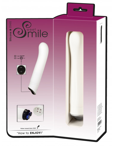 Sweet Smile - Lydsvag Dildo Vibrator - Hvid