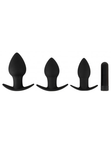 Black Velvet - Butt Plug Sæt + Vibro Bullet
