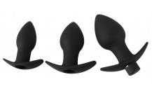 Black Velvet - Butt Plug Sæt + Vibro Bullet