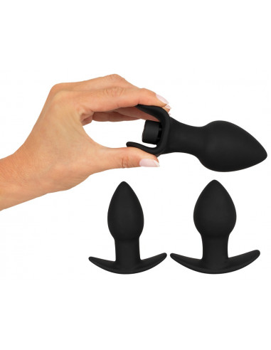 Black Velvet - Butt Plug Sæt + Vibro Bullet