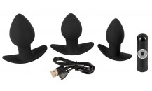 Black Velvet - Butt Plug Sæt + Vibro Bullet