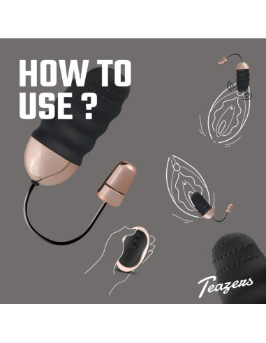 Teazers - Ribbet Vibrerende Æg Med Fjernbetjening