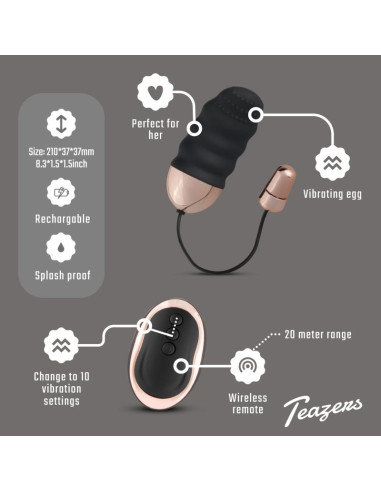 Teazers - Ribbet Vibrerende Æg Med Fjernbetjening