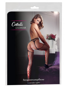 Suspender Tights Med Selebælte-Look - STR. L/XL