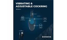 BONERS  - Vibrerende Justerbar Penisring - Blå