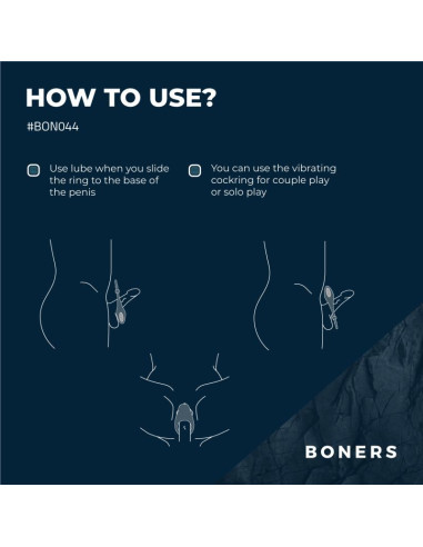 BONERS  - Vibrerende Justerbar Penisring - Blå